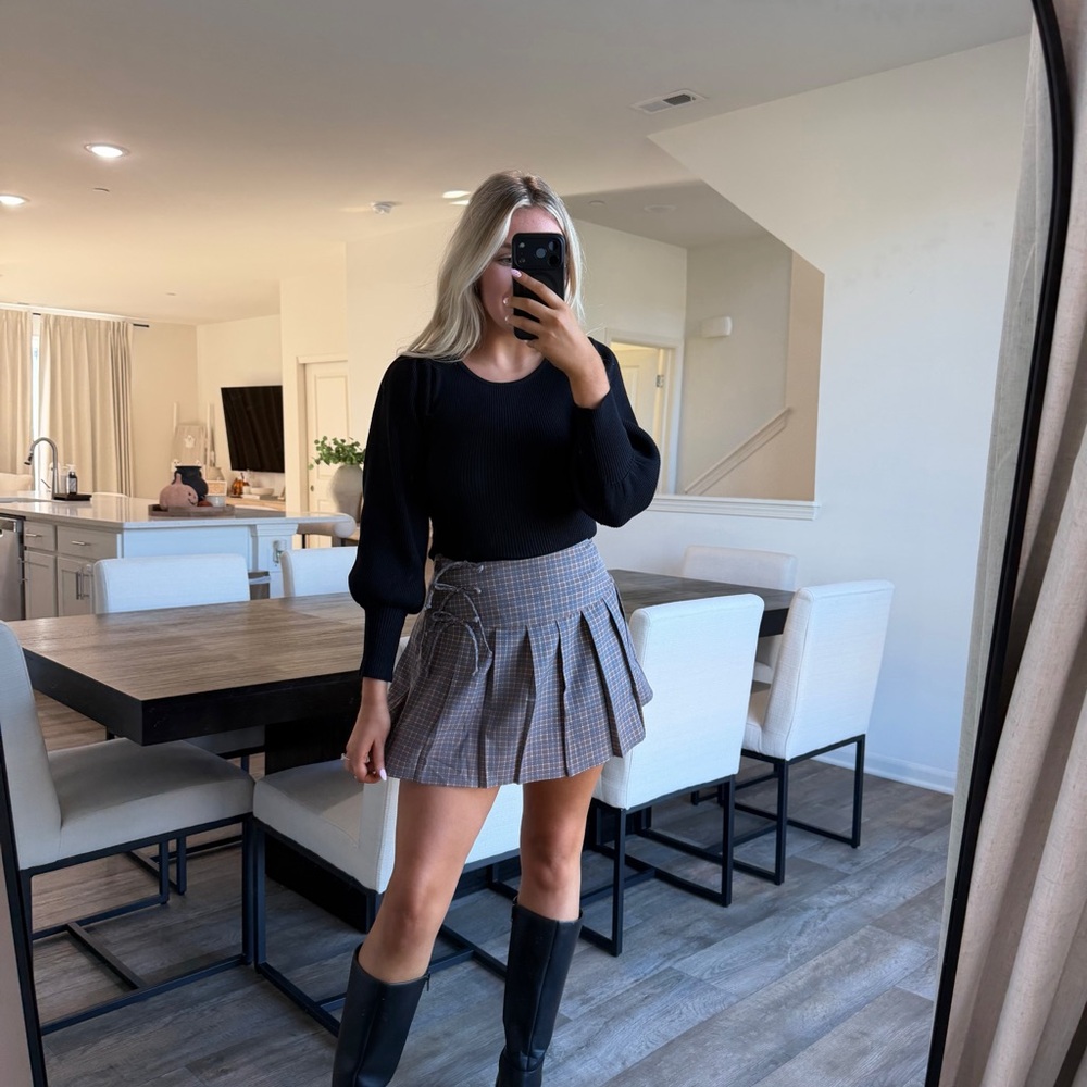 Plaid Pleated Skort tie mini - Picture 2 of 3